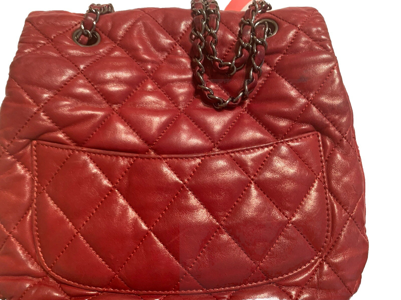 CHANEL ACCORDION FLAP BAG Burgundy In Quilted Leather