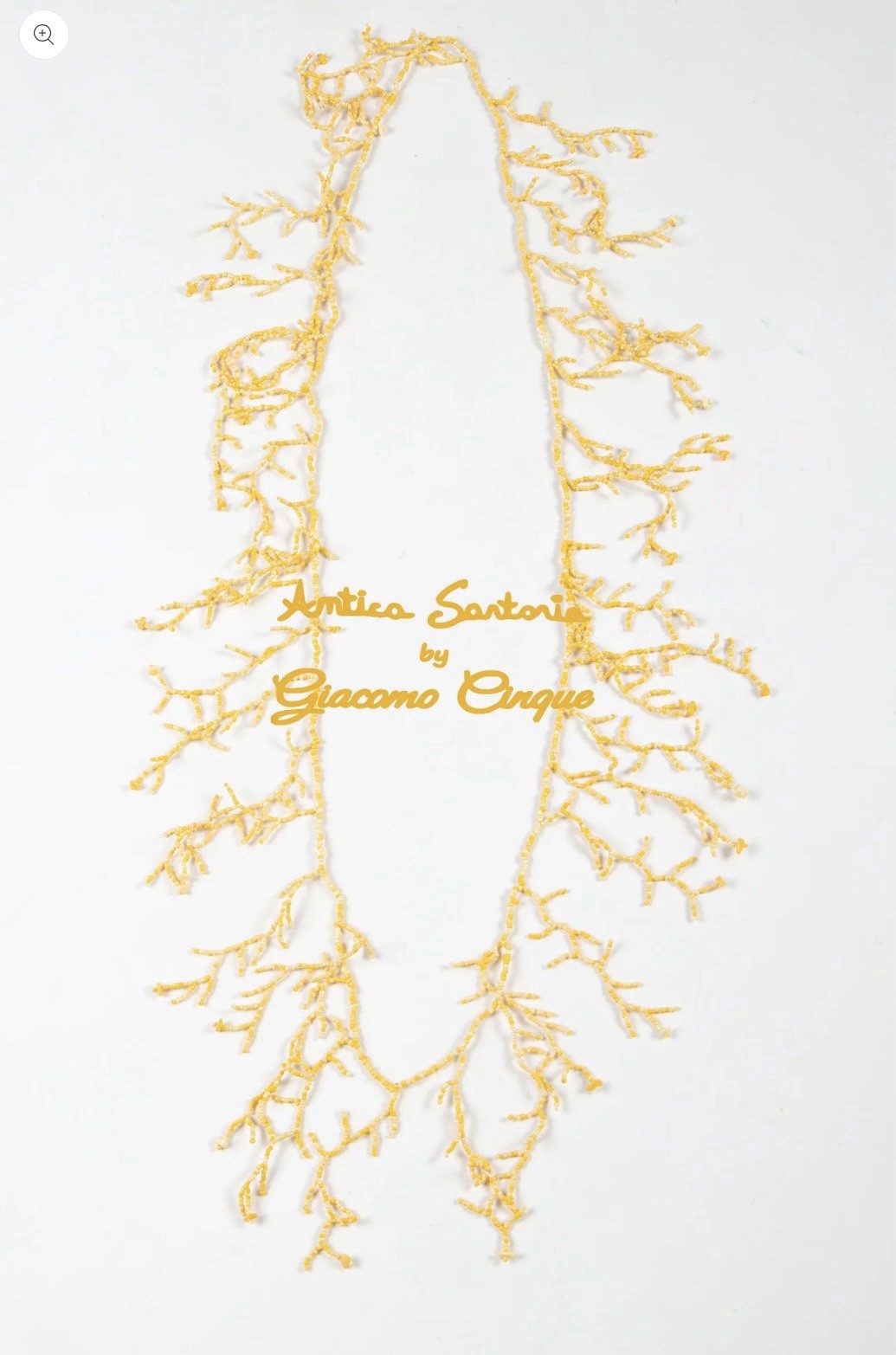 Antica Sartoria Long Yellow Beaded Could Be Doubled 30”Long Necklace NWT