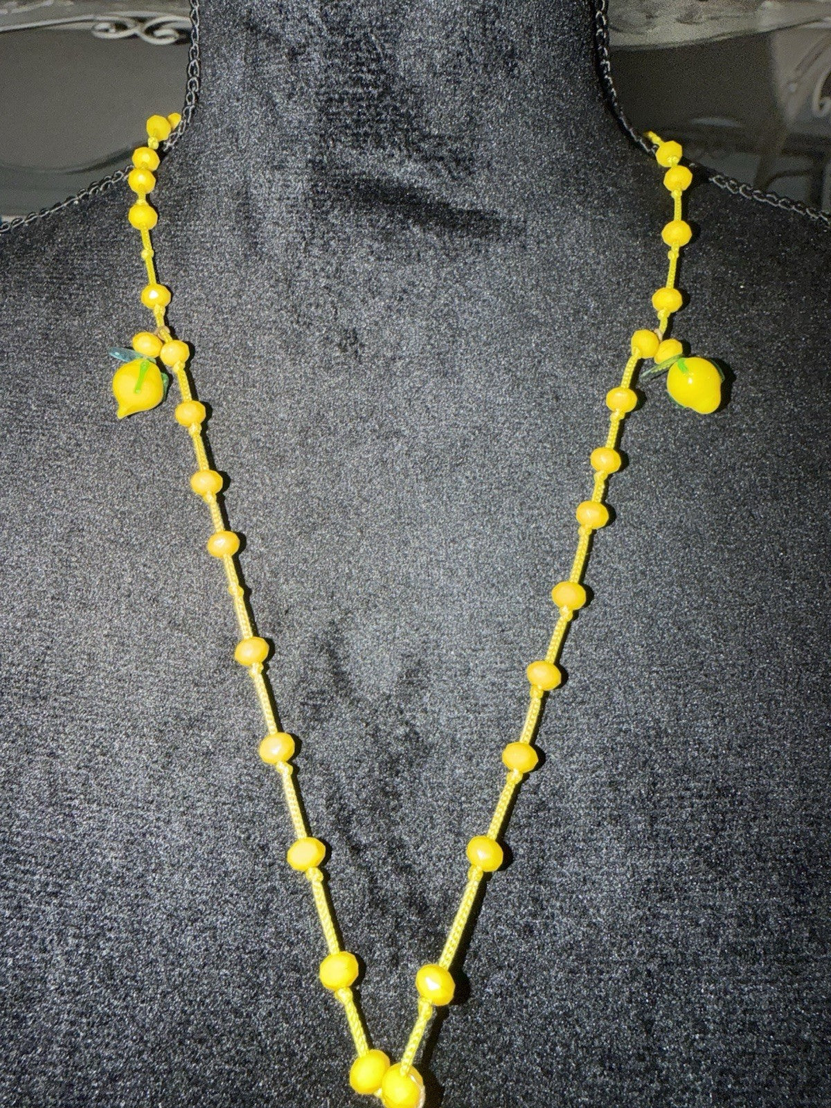 Antica Sartoria 2026 Yellow Lemon Slice Beaded Necklace Nwt