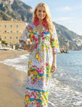 Antica Sartoria 2026 Lemon Roses Positano Kaftan Dress Nwt S/M