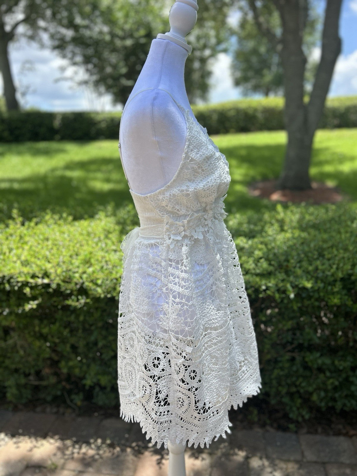 Antica Sartoria White Crochet Knitted Dress Stunning NWT O/S GORGEOUS