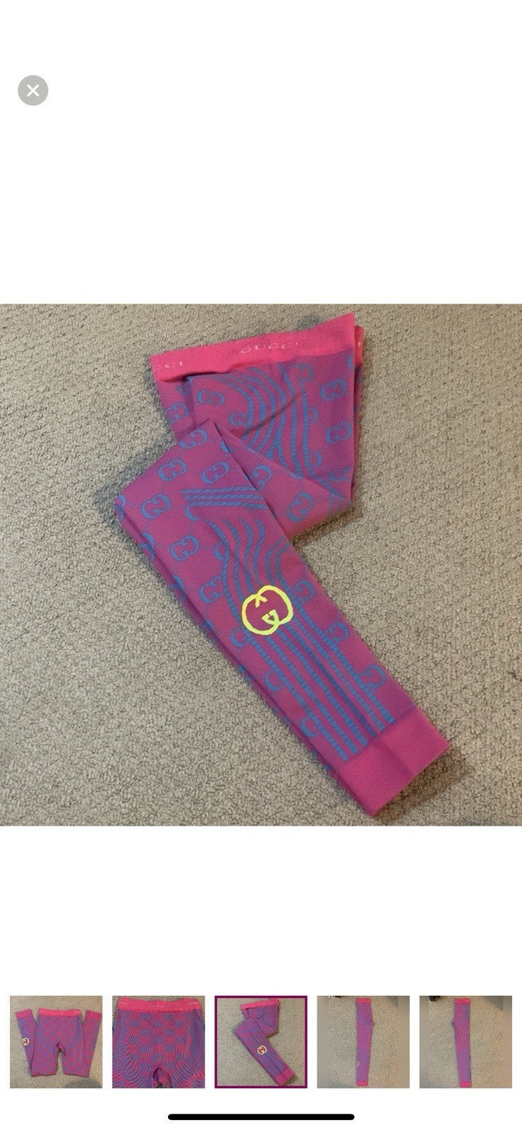 GUCCI LOVE PARADE PINK BLUE LEGGINGS UNISEX NWT SIZE SMALL