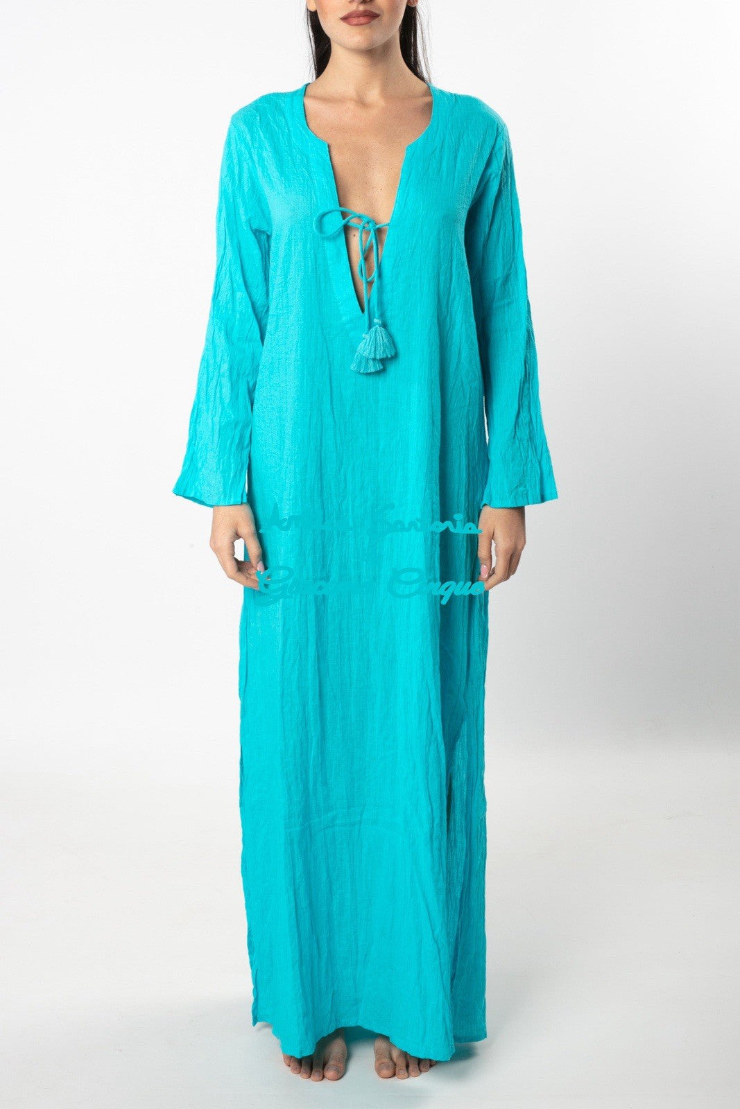 ANTICA SARTORIA 2025 TURQUISE LONG KAFTAN L/XL NWT
