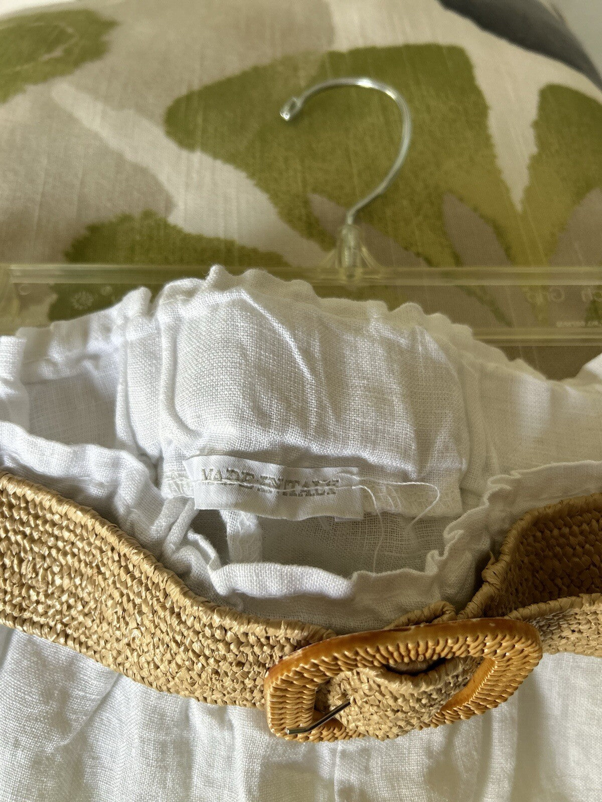 Made In Italy 100% Linen Short Long Shirt Tip Dye Button Down White Yellow 2 Pcs