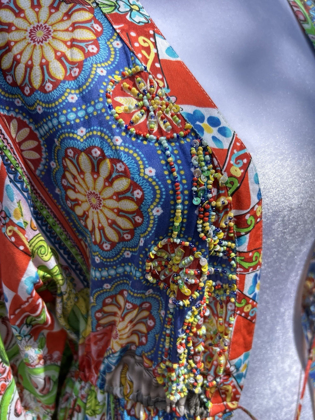 Antica Sartoria 2024 Colorful Beaded Kimono Cover Up NWT O/S