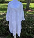 Antica Sartoria 2024 White Beaded V Neck Dress Nwt O/S Gorgeous