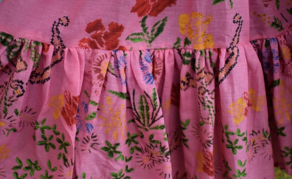 Antica Sartoria 2026 Pink / Rose Flowers Halter Back Tie Back Dress Nwt O/S