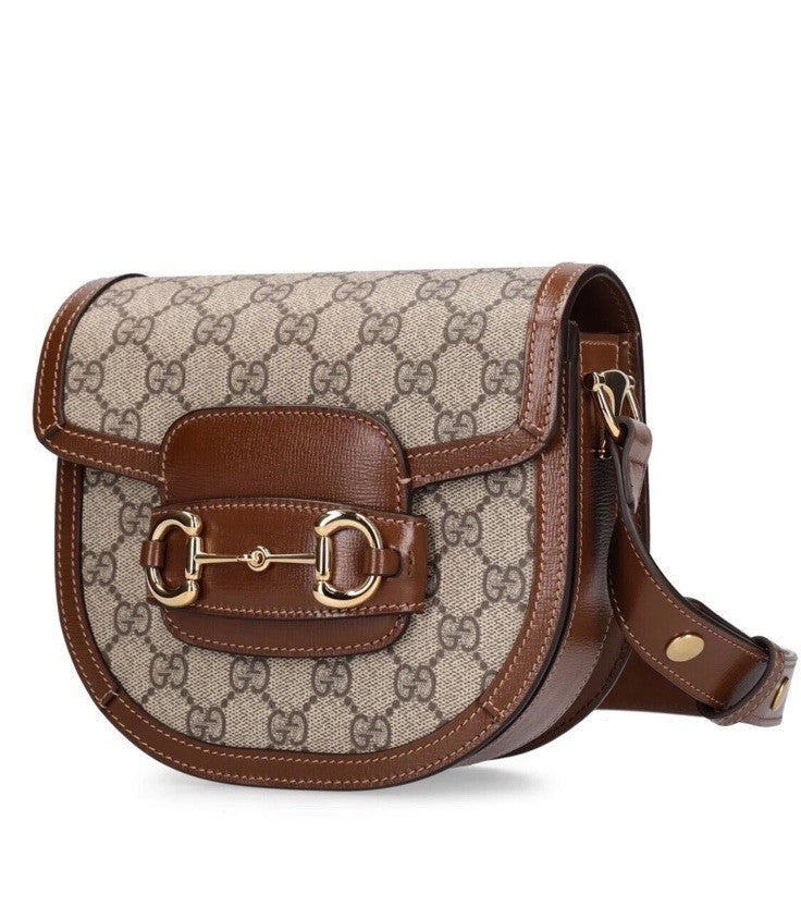 Gucci GG Supreme Horsebit 1955 Mini Rounded Shoulder Bag NEW