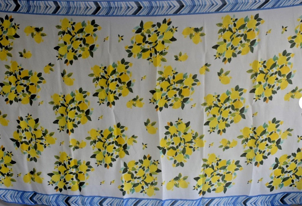 ANTICA SARTORIA 2025 WHITE WITH LEMONS POLY CHIFFON SCARF 40x70