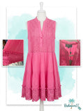 Antica Sartoria 2024 Pink Sleeveless Dress With Lace Trim NWT O/S