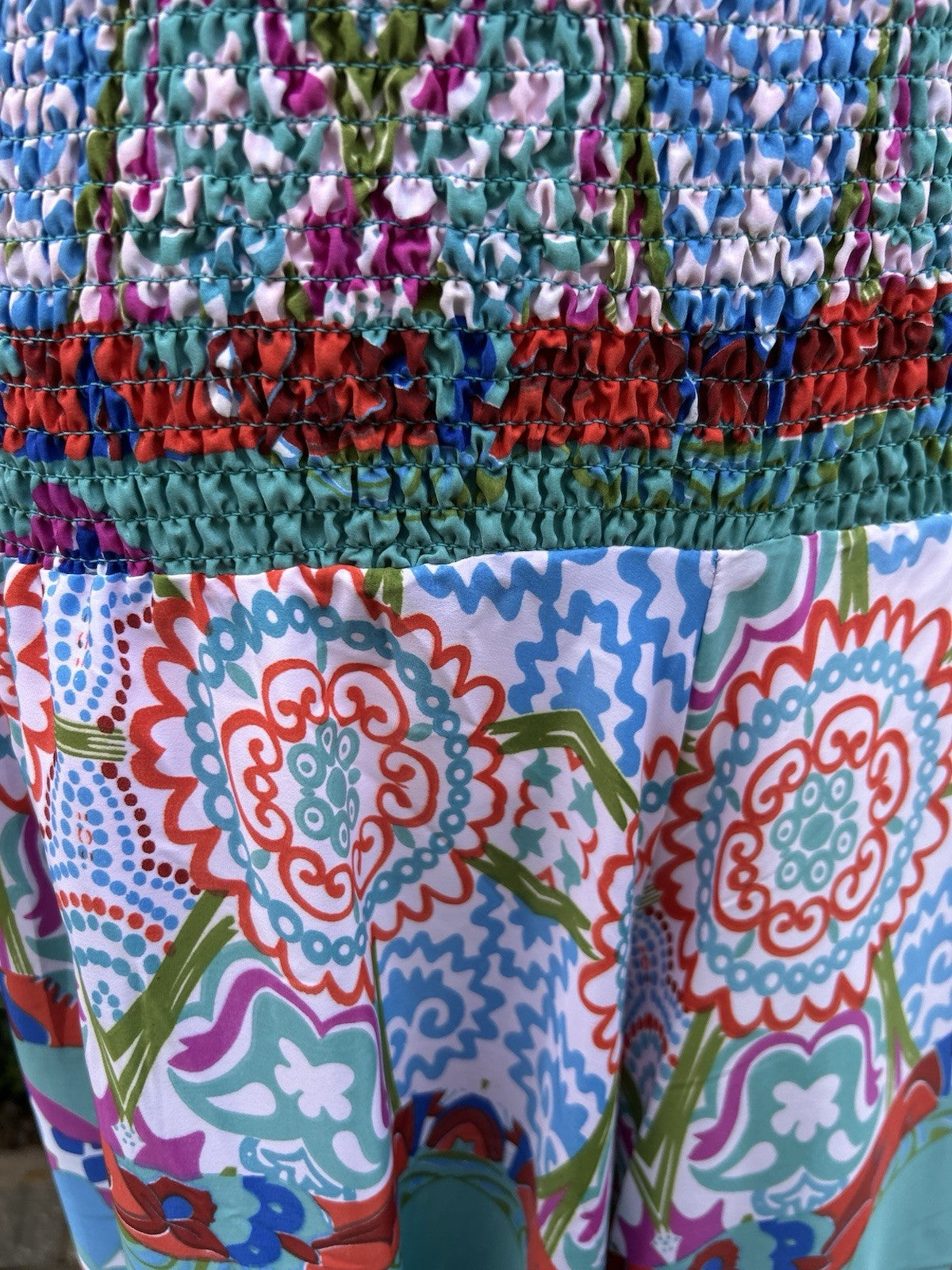 ANTICA SARTORIA 2024 AQUA FLOWERS PANTS SET O/S NWT BEAUTIFUL