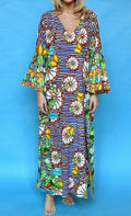 ANTICA SARTORIA 2024 SICILIAN WHEELS LEMONS LONG KAFTAN DRESS L/XL LAST ONE