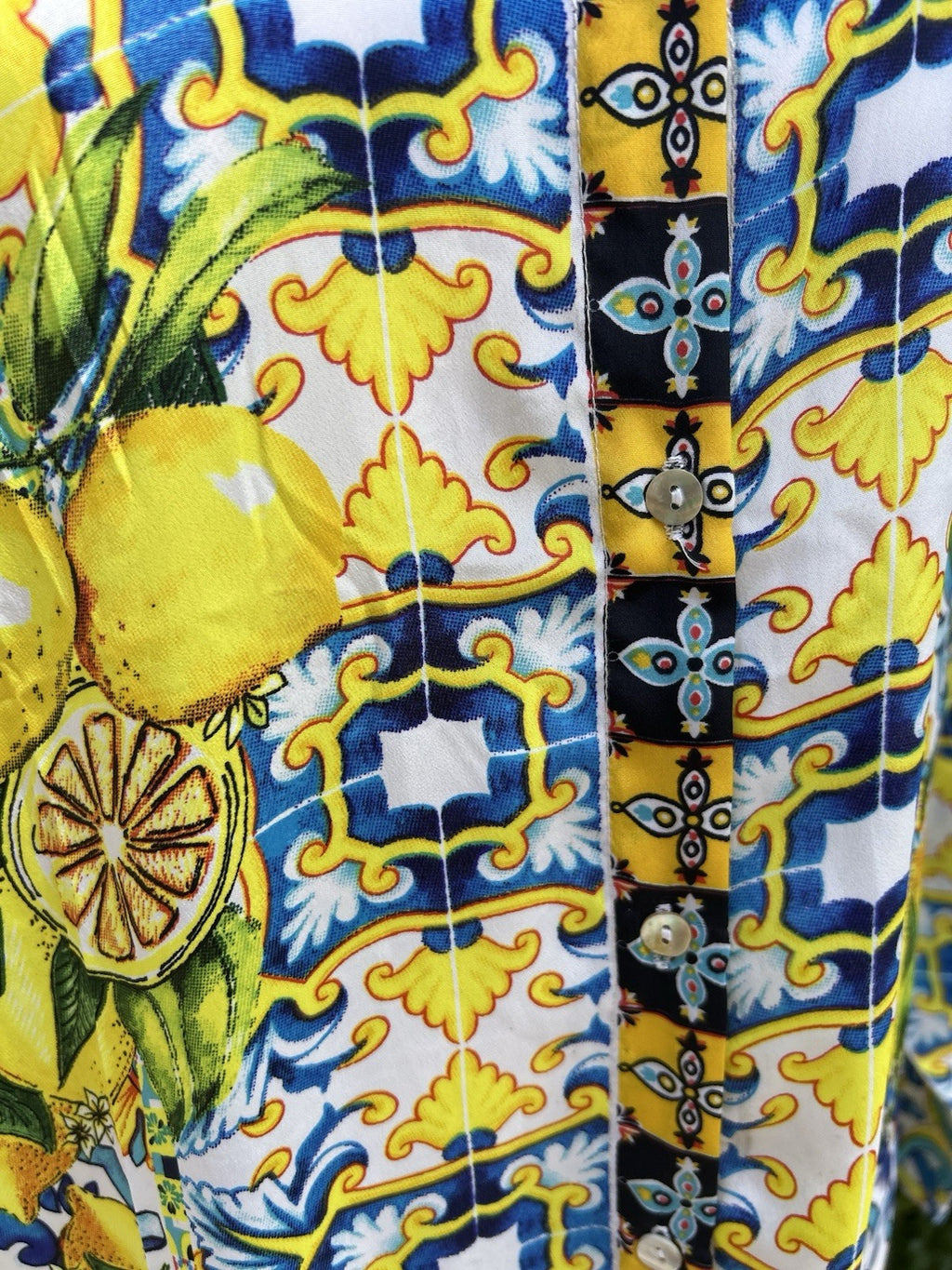 Antica Sartoria Lemon 🍋 Italian Print Kaftan Mumu Gorgeous L/XL