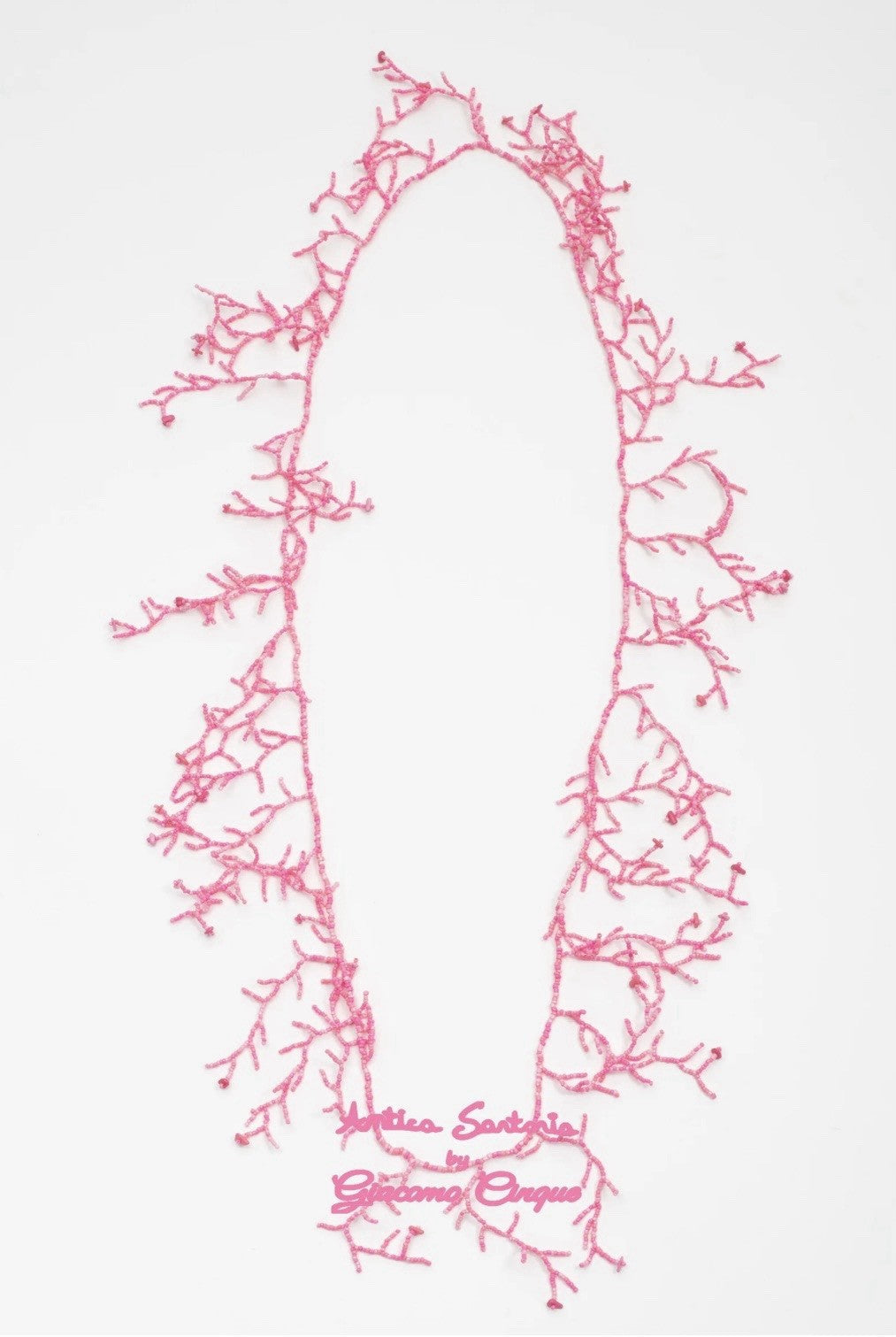 Antica Sartoria Long Pink Beaded Could Be Doubled 30”Long Necklace NWT