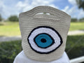 Crochet Hand Woven Evil Eye Bag Luxury Macrame knit Bucket bag 🧶🧿 Multicolor