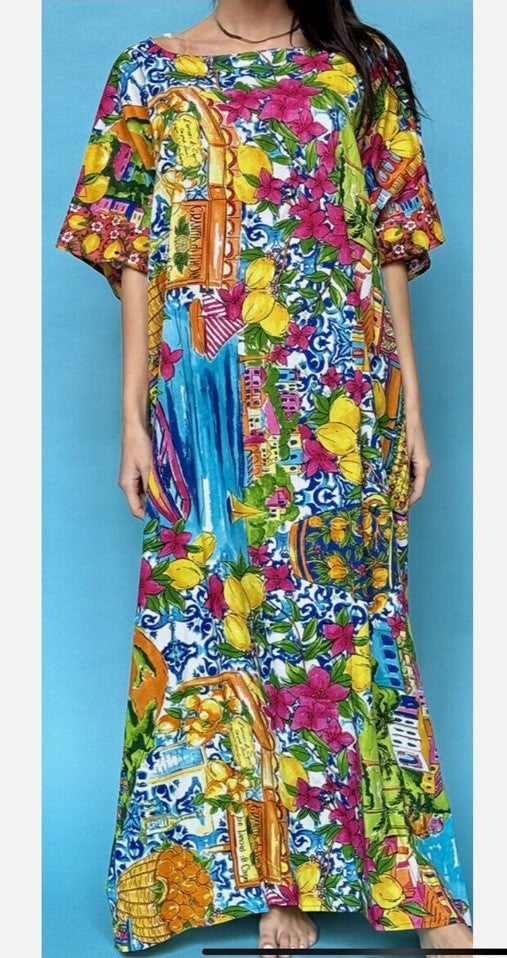 ANTICA SARTORIA 2024 CITY BY THE SEA LONG MUMU/KAFTAN/DRESS NWT L/XL TO XXL