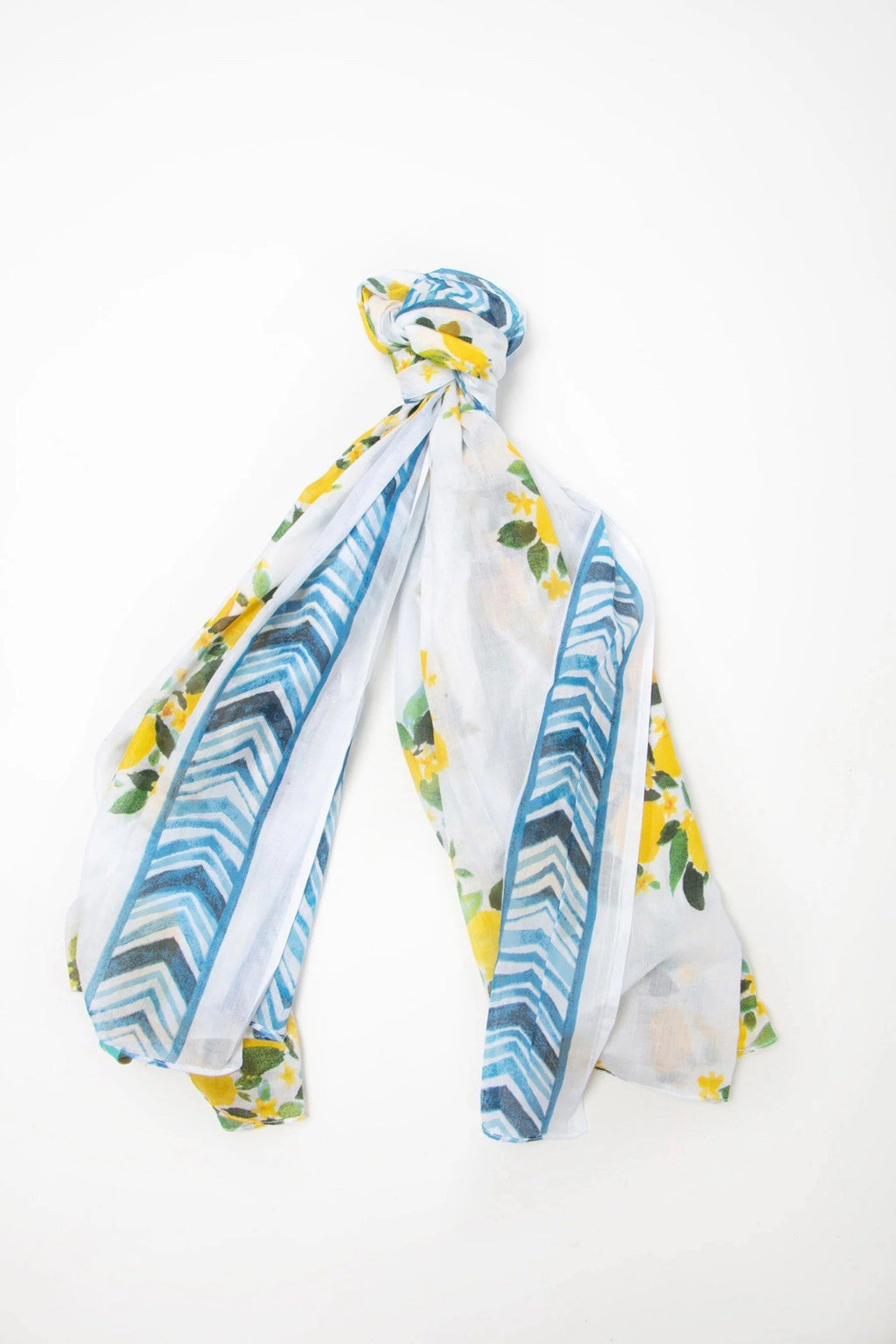 Antica Sartoria 2024 White & Blue Cotton Scarf NWT