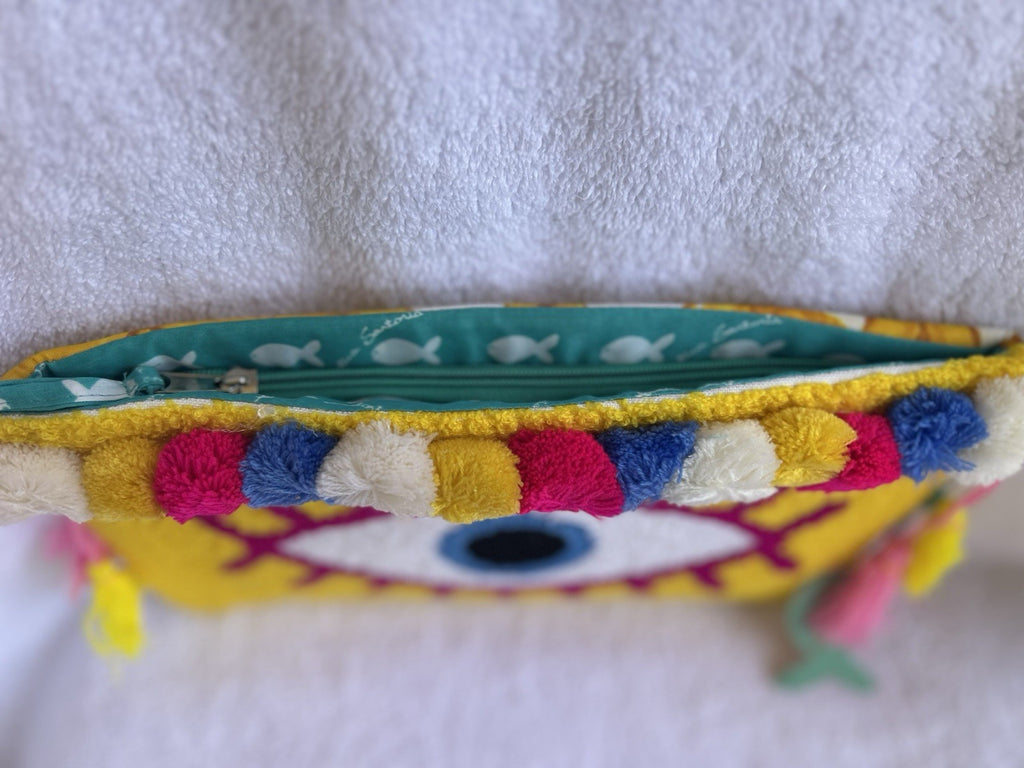 ANTICA SARTORIA 2025 EYE BAG CLUTCH YELLOW NWT PRETTY