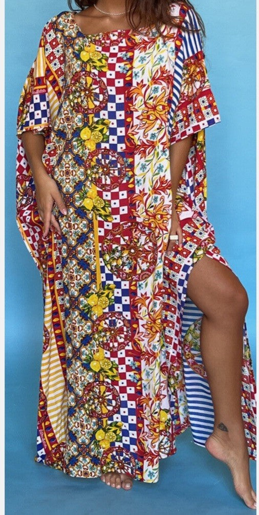 ANTICA SARTORIA 2024 SICILIAN WHEEL LONG MUMU/ KAFTAN/DRESS NWT  LAST ONE