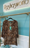 ANTICA SARTORIA 2025 Leopard Print Tunic V NECK SHIRT NWT LARGE