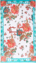 Antica Sartoria 2025 Peach Aqua Cotton Scarf Sarong 40 X 70 NWT