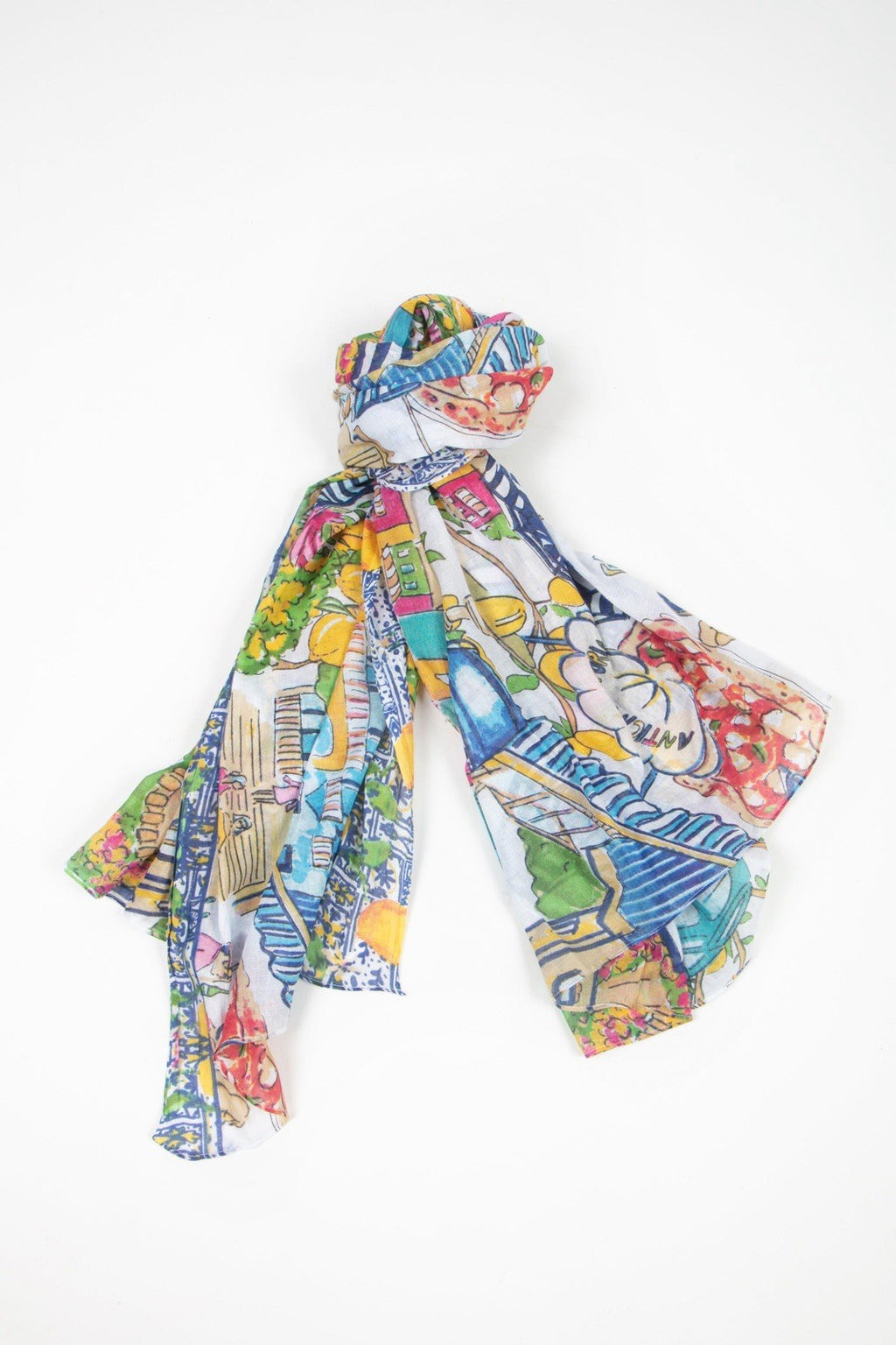 Antica Sartoria 2025 POSITANO Colorful Cotton Scarf Sarong 40 X 70 NWT