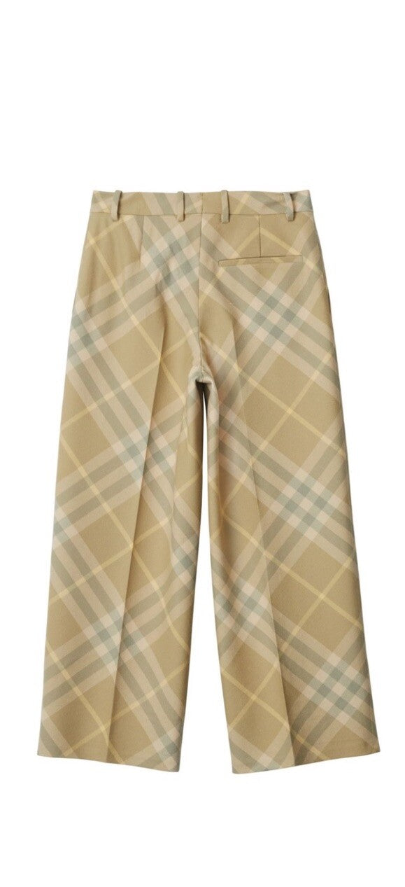 Burberry Check Print Wool Trousers Size 40 US 6