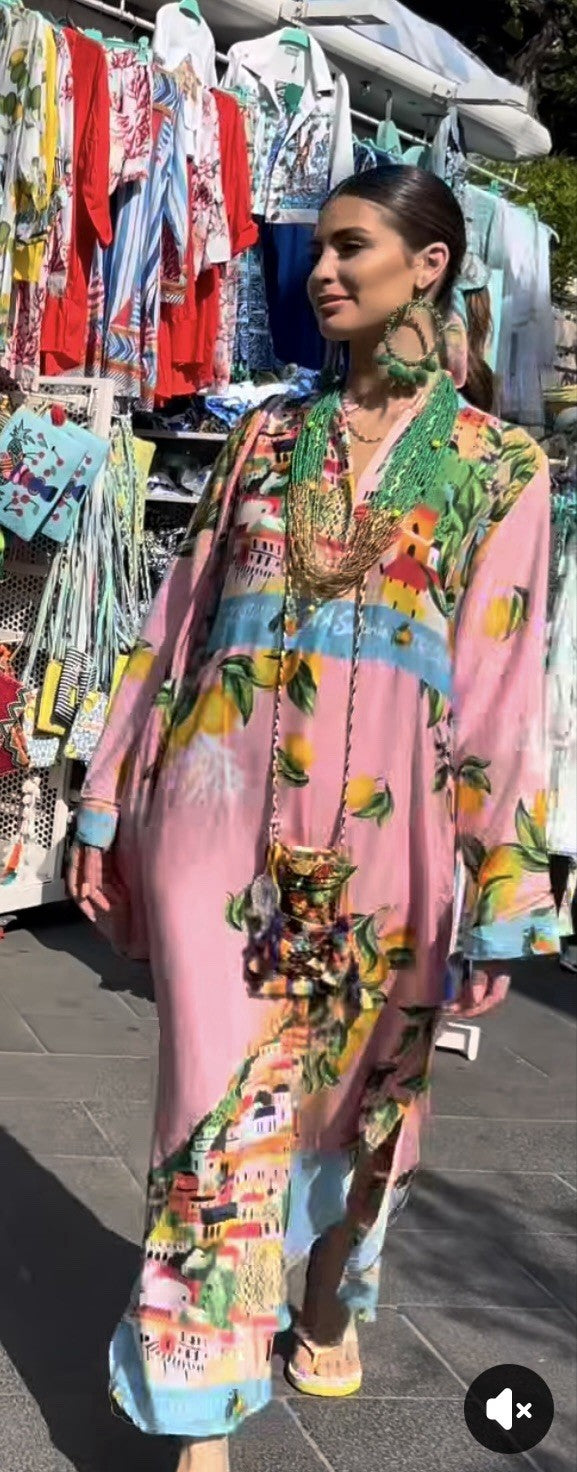 Antica Sartoria 2025 Capri By The Sea Kaftan NWT S/M