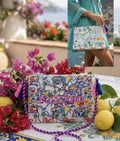 Antica Sartoria 2026 Positano  Beaded Clutch Bag Gorgeous Blue Pink White
