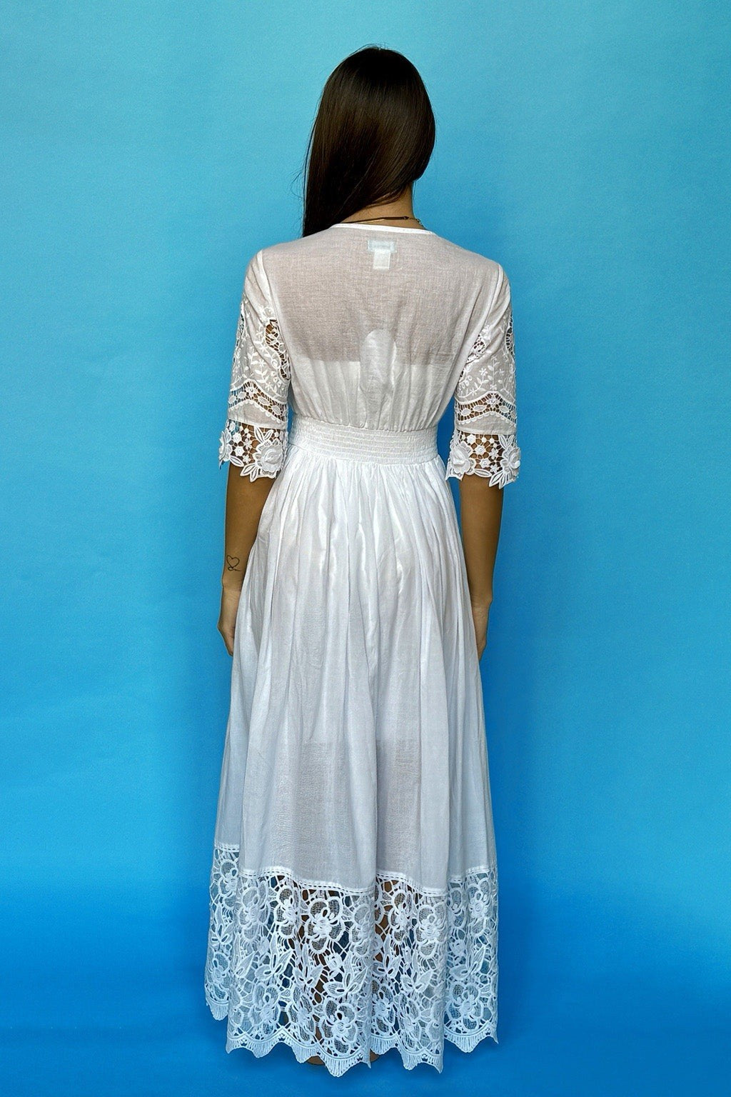 Antica Sartoria 2024 White Gorgeous Long Embroidered Dress Flowers NWT O/S