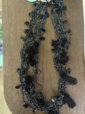 Antica Sartoria Gorgeous Black Beaded Earrings & Necklace Set NWT