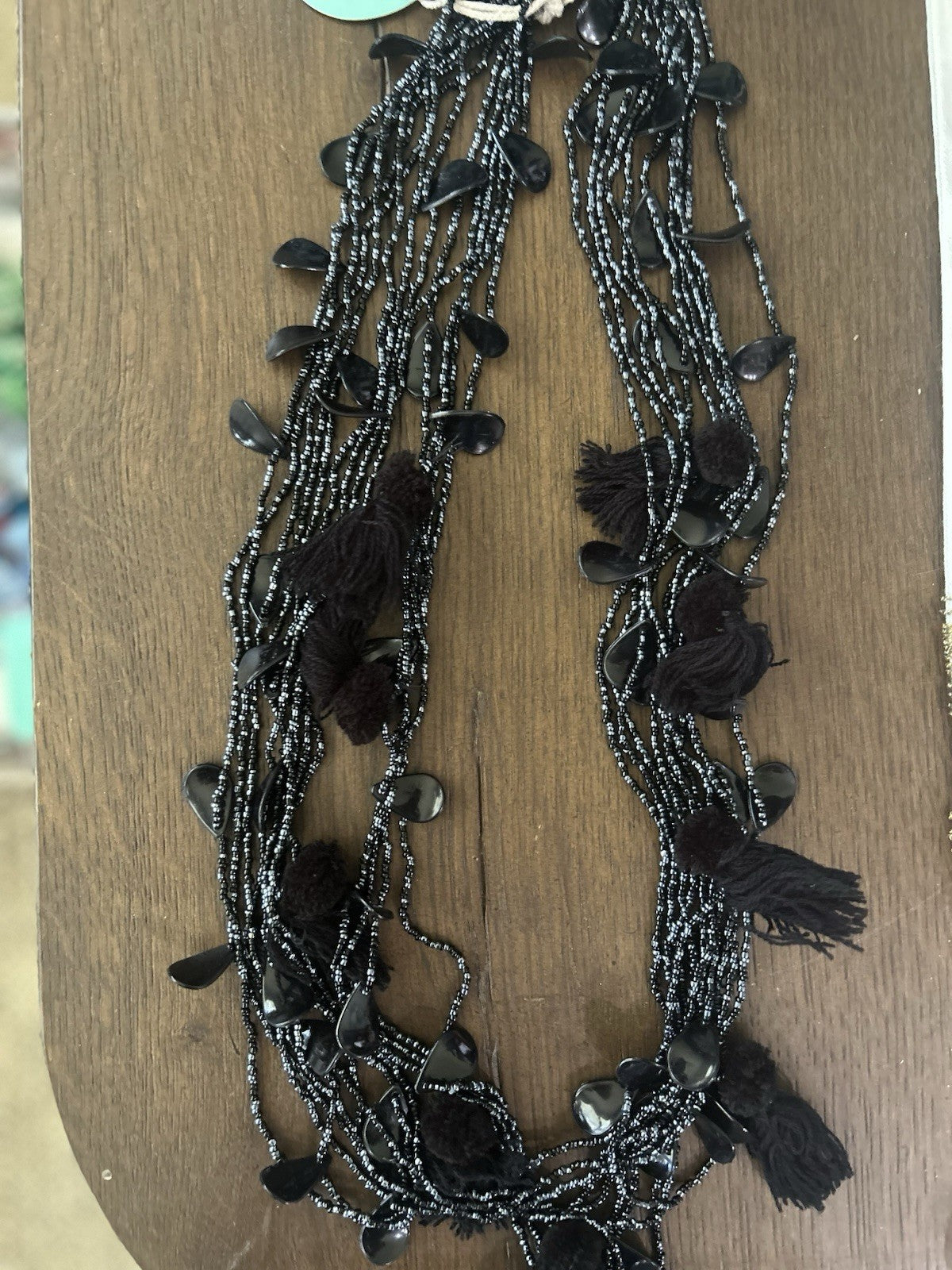 Antica Sartoria Gorgeous Black Beaded Earrings & Necklace Set NWT