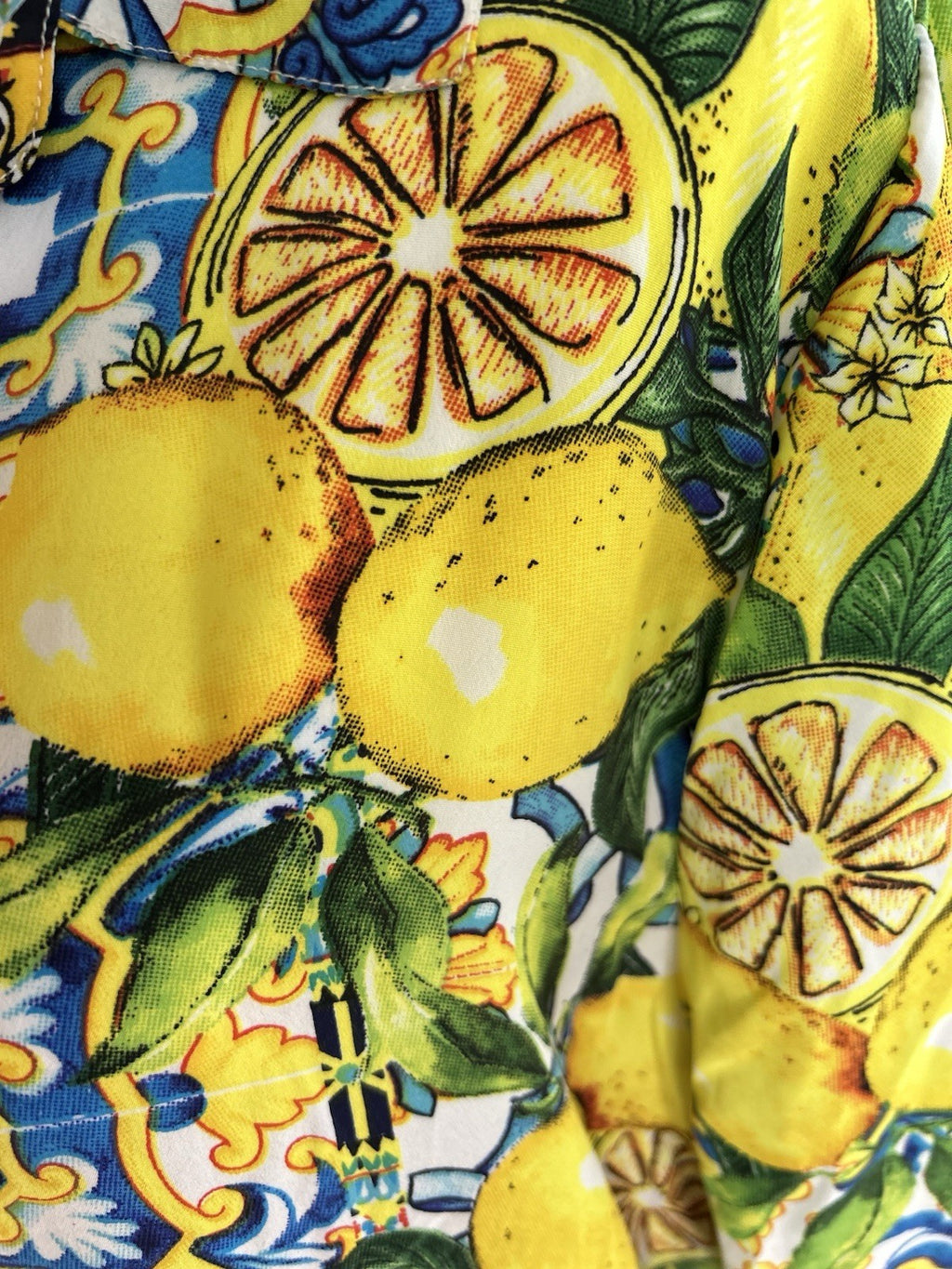 Antica Sartoria Lemon 🍋 Italian Print Kaftan Mumu Gorgeous L/XL