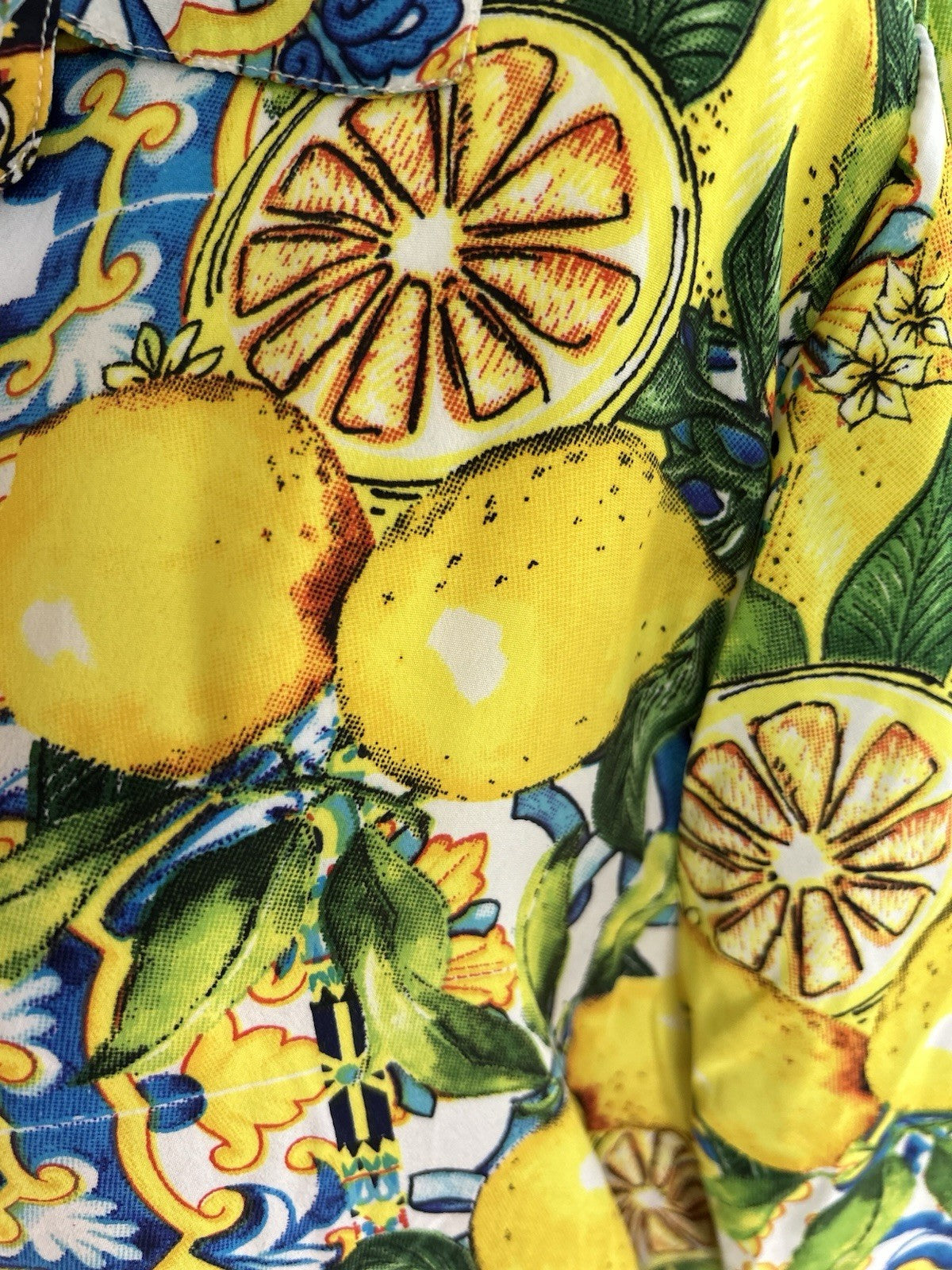 Antica Sartoria Lemon 🍋 Italian Print Kaftan Mumu Gorgeous L/XL
