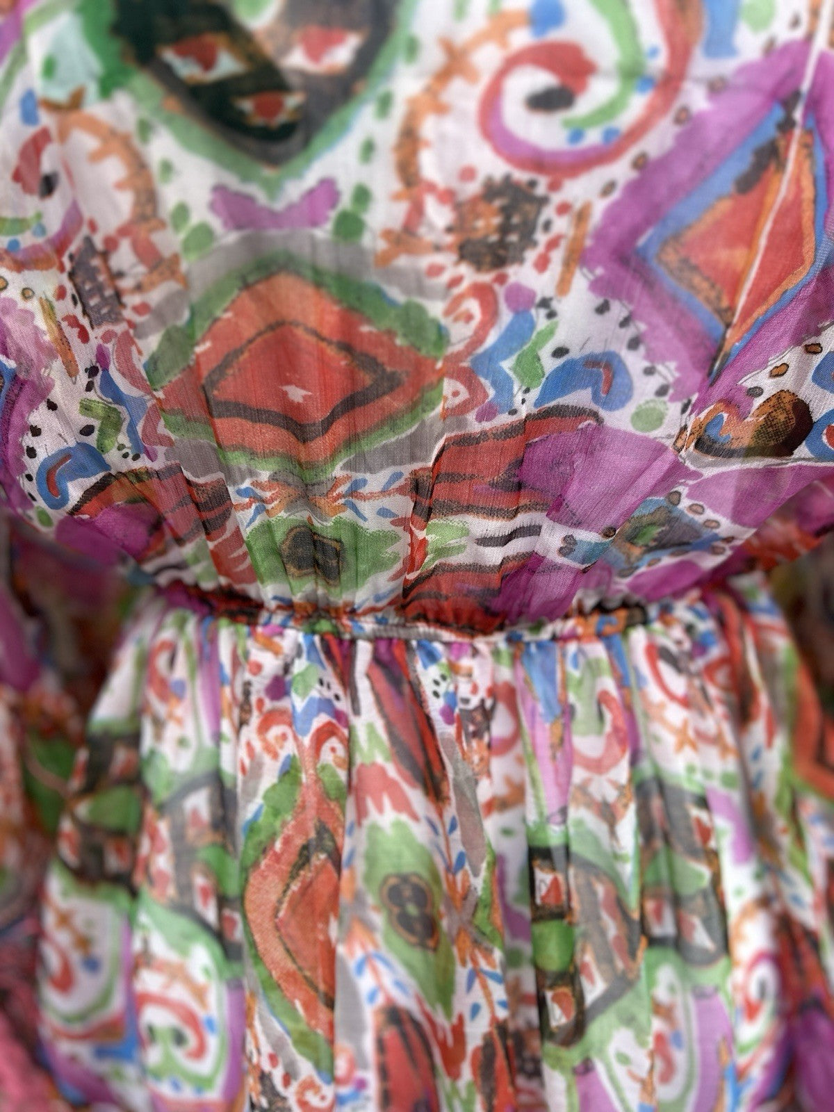 Antica Sartoria 2024 Pink Green Gorgeous Colors Chiffon Dress NWT O/S