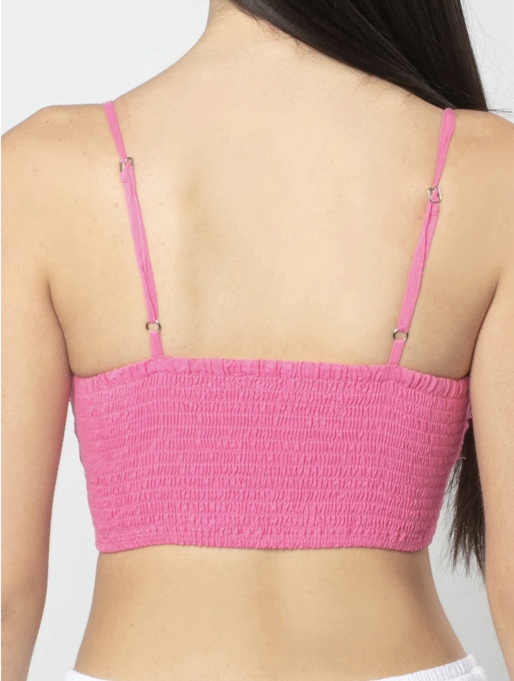 Antica Sartoria Beaded Smocked Back Bra-Lette Size 32-36D Nwt Perfect Pink