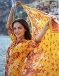 Antica Sartoria 2026 Orange 🍊 Corals & Stars Scarf  NWT Cotton