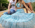 Antica Sartoria Blue & White Long Skirt & Cropped Top NWT O/S