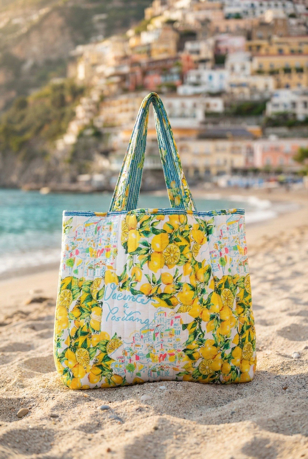 Antics Sartoria 2026 Beach Tote Bag White & Lemon NWT