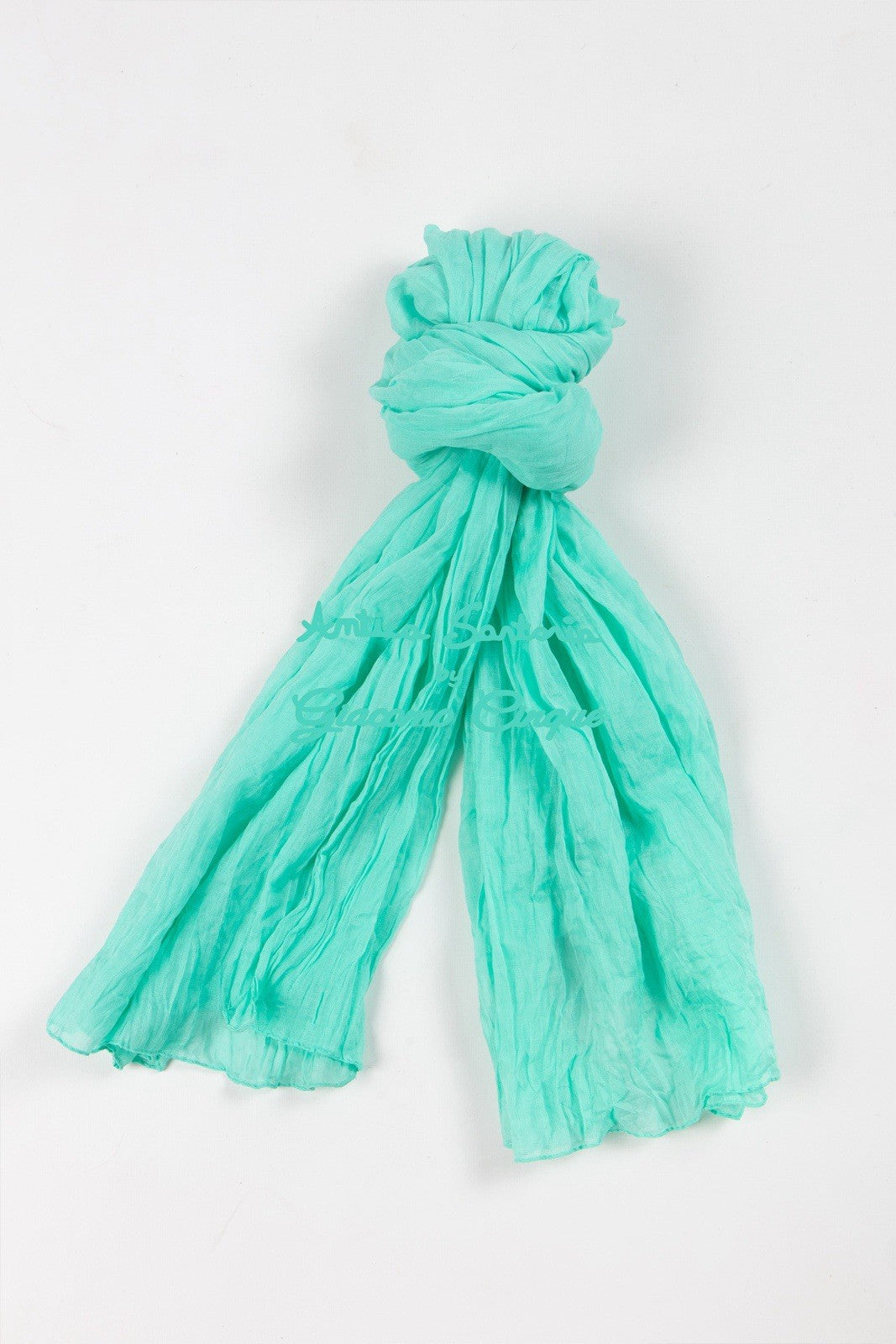 Antica Sartoria 2025 Aqua Cotton Scarf 40 X 70 NWT