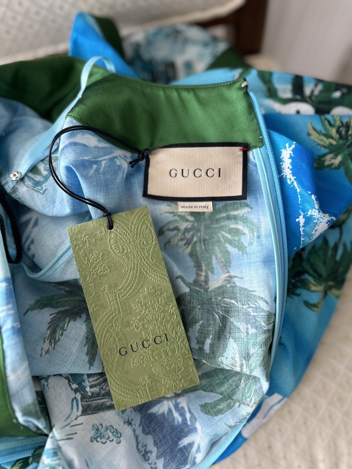 GUCCI LOVE PARADE souvenir from Los Angeles ocean print A LINE DRESS Size 42
