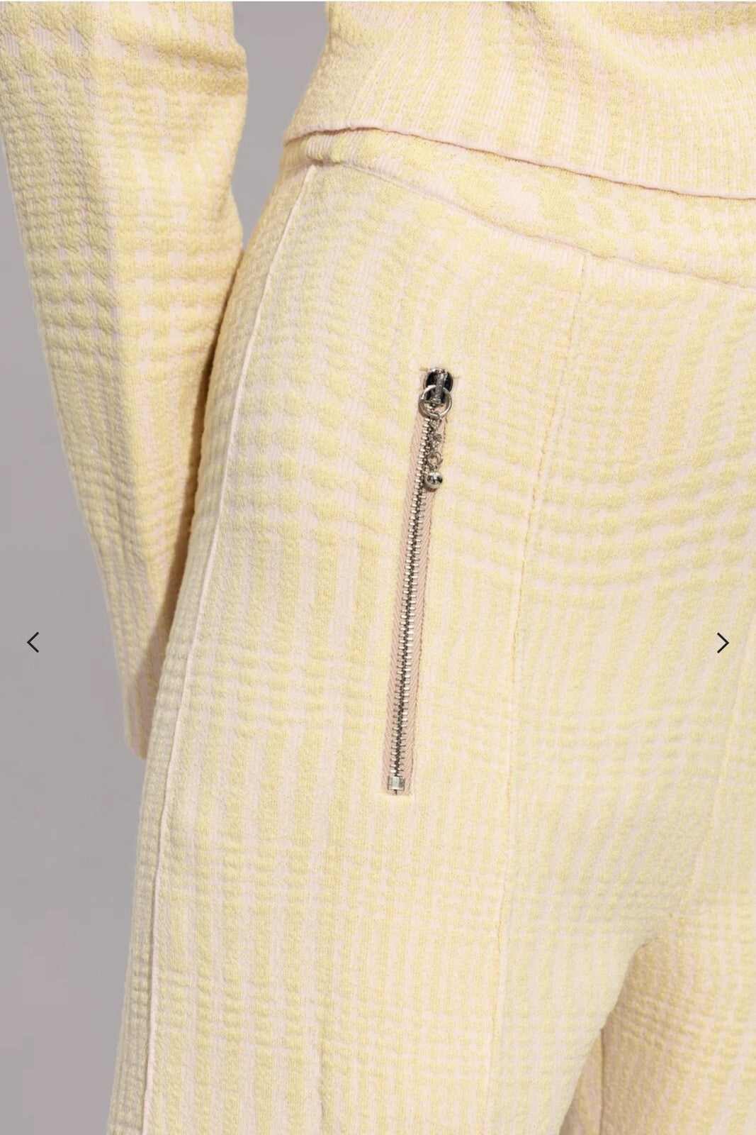 Burberry Houndstooth Jacquard High Waisted Trousers Medium Pink Yellow Gorgeous