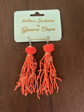 Antica Sartoria Orange Seashell Dangly Earrings NWT