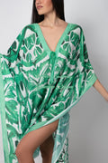 Antica Sartoria 2025 Gorgeous Top/poncho/cover Up Green & White NWT O/S To XXL