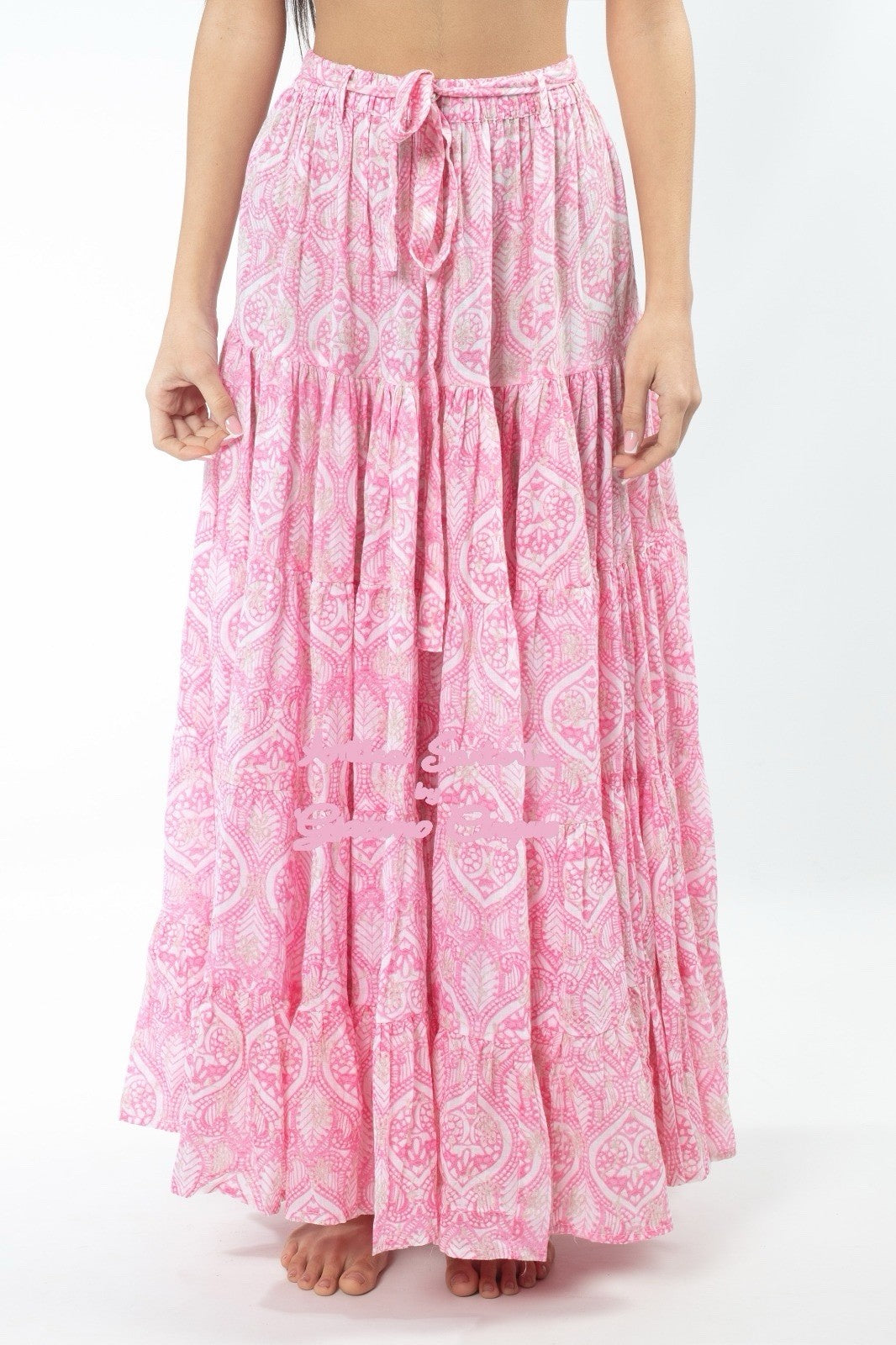 Antica Sartoria Pink & White Long Skirt & cropped Top NWT O/S Beautiful