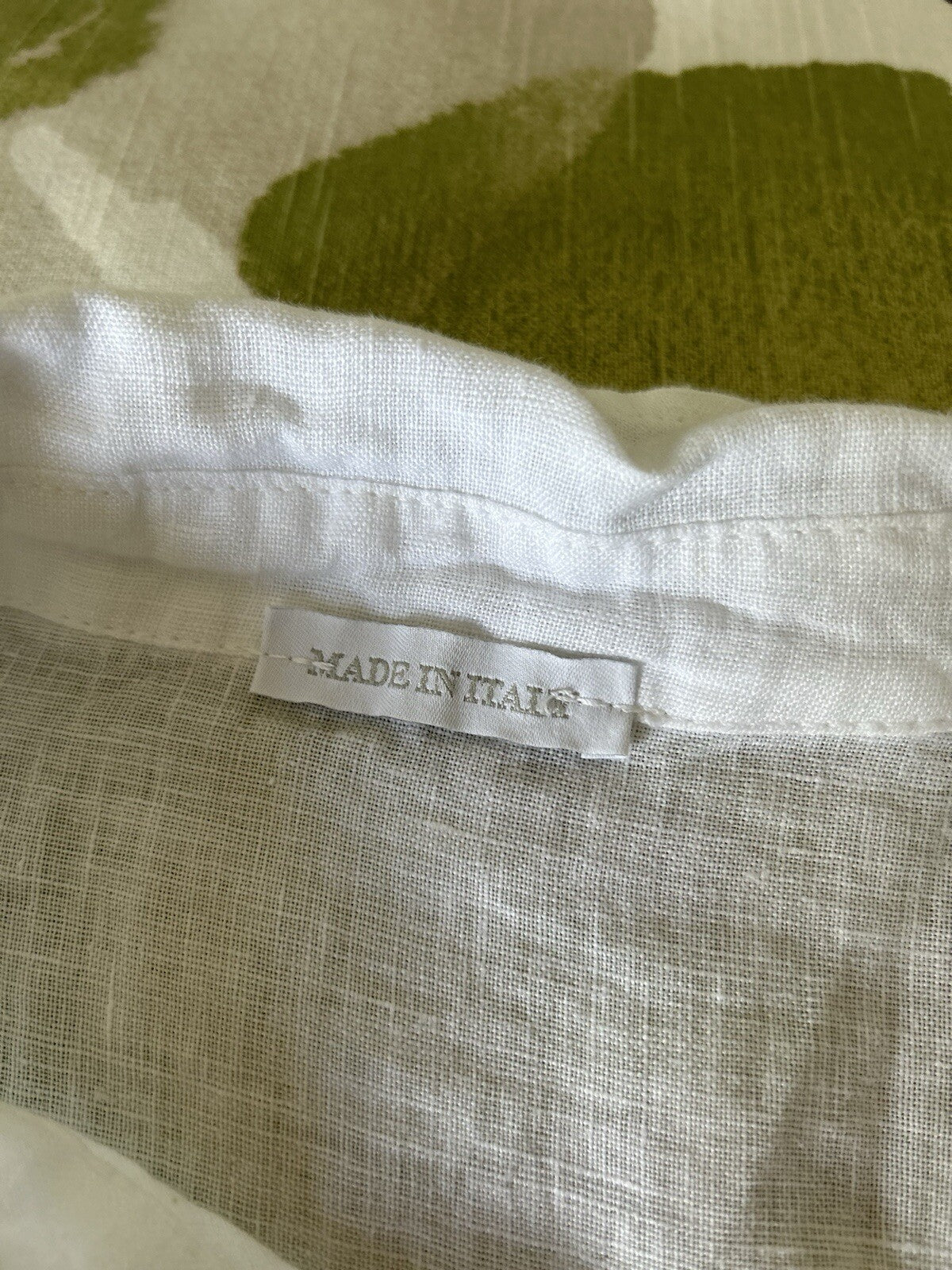 Made In Italy 100% Linen Short Long Shirt Tip Dye Button Down White Yellow 2 Pcs
