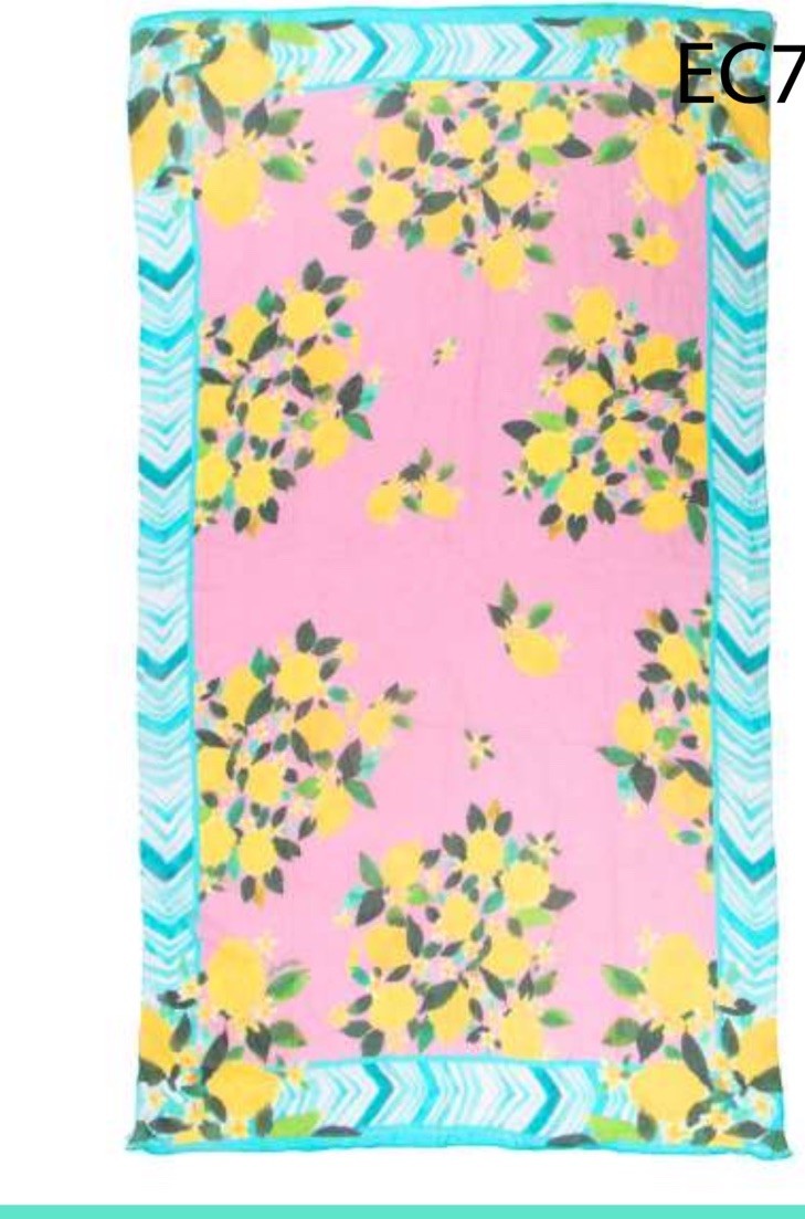 Antica Sartoria 2025 Pink Flower Cotton Large Scarf  NWT