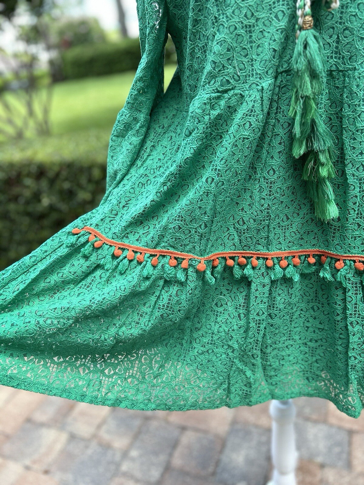 Made In Italy Dress Like Antica Sartoria Embroidered Gorgeous Green M