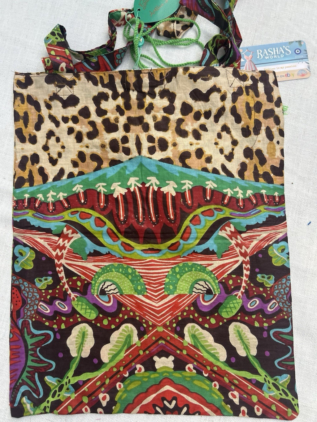 ANTICA SARTORIA LEOPARD PRINT SHOULDER BAG VERY LIGHTWEIGHT GREAT EMBROIDERY NWT