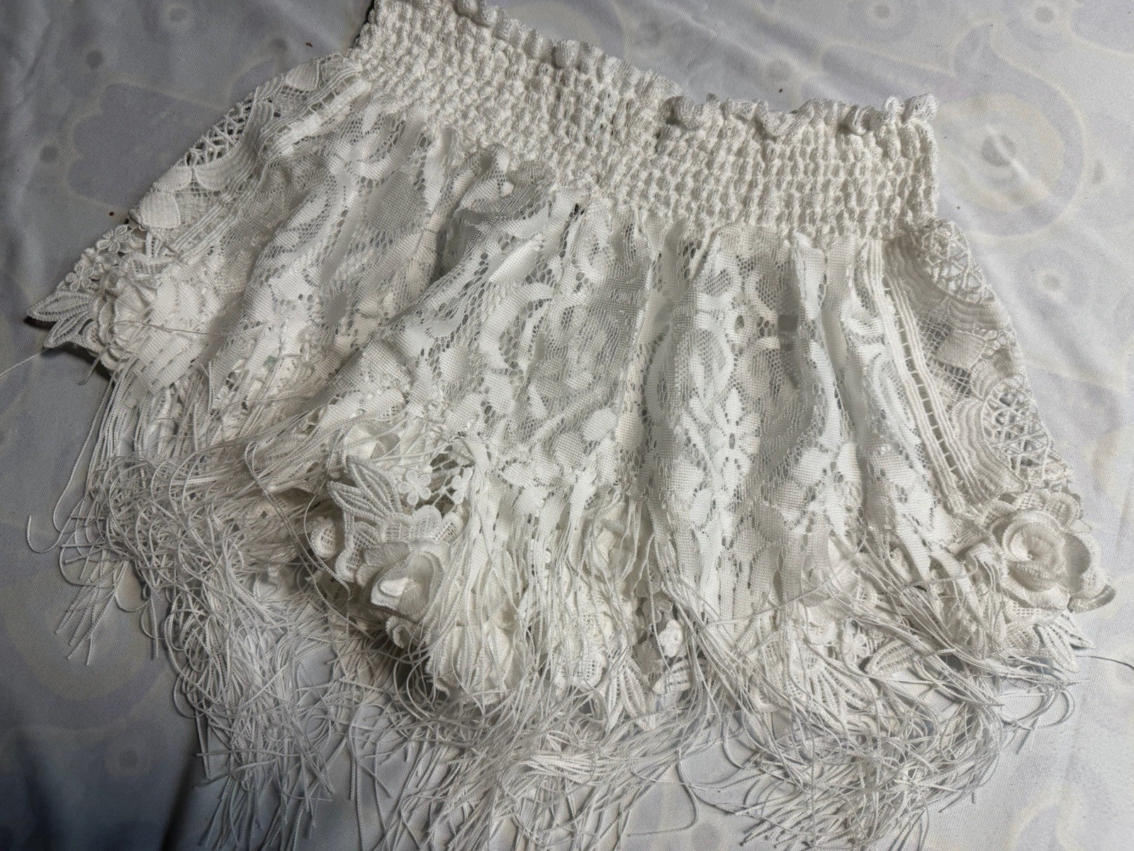 Antica Sartoria White Lace Short / Top Set NWT O/S Gorgeous